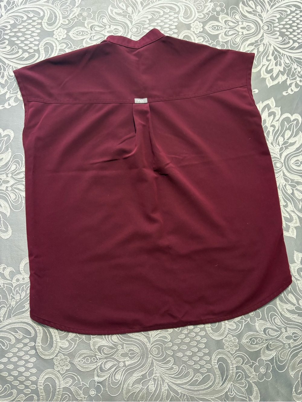Figs Women's Burgundy Rafaela Oversized Scrub Top Size XXS